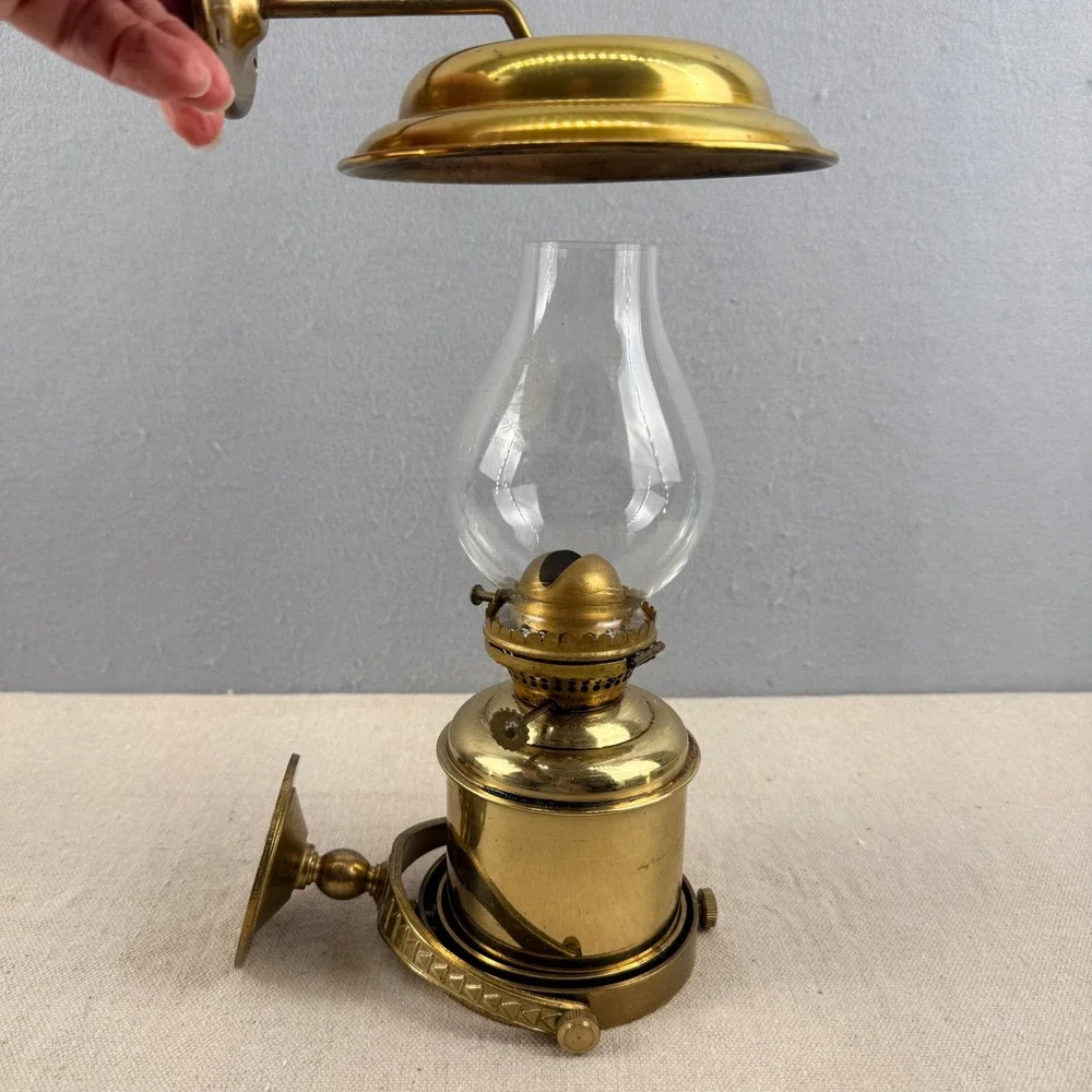 Vintage DHR Den Haan Rotterdam Brass Gimbaled Nautical Oil Lamp Made in Holland